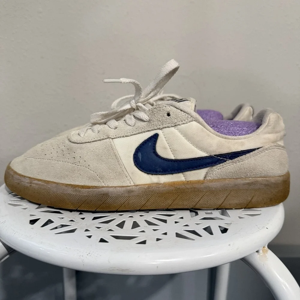 Nike SB Team Classic Low Top White Cream Blue Shoes Mens Size 8